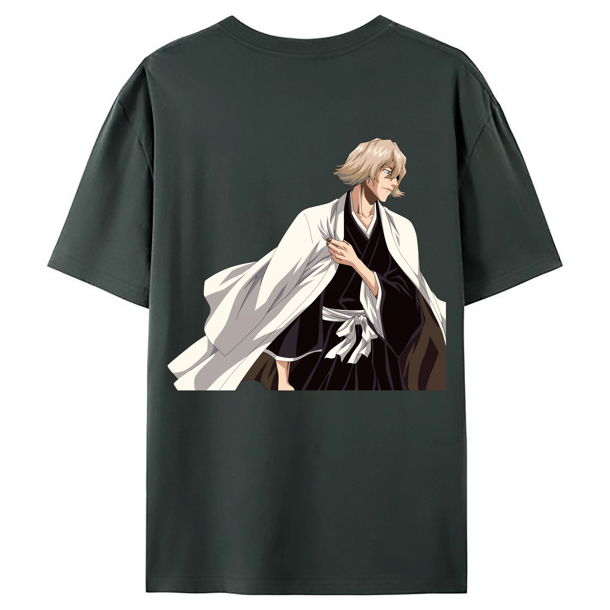 （画像用） "ブリーチ 浦原 喜助（うらはら きすけ） BLEACH Urahara Kisuke " 綿100％ メンズ半袖Tシャツ（バックプリント） 通気性